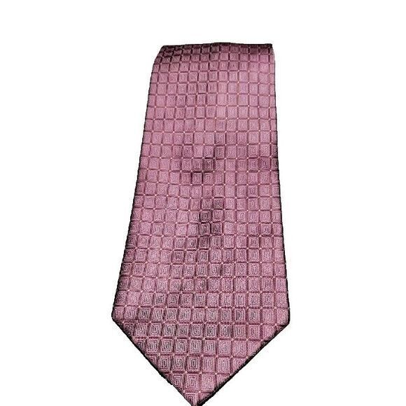 Ziggurat Hand‎ Made 100% Imported Silk Purple Geometric Tie Suit Artsy Necktie - Picture 2 of 4